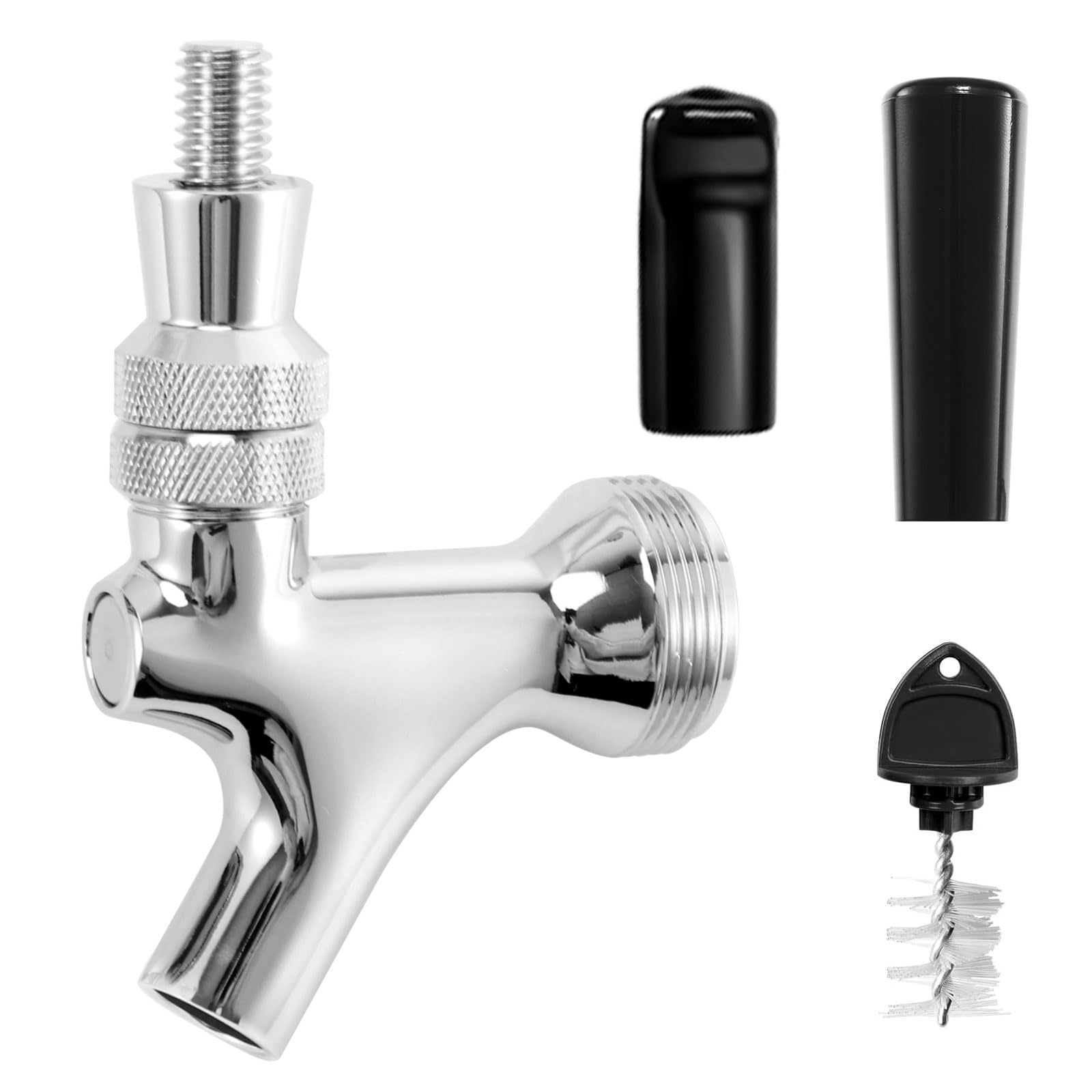 Photo 1 of HGKEKE Beer Faucet Beer Tap for Kegs Kegerator Draft Beer Tower, Classic & Standard American Keg Beer Faucet with Kegerator Tap Plug (Stainless Steel Core & Brass Body)