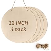 YUOILHY 12 Inch Unfinished Wood Circles for Crafts, Wood Rounds Plaques for Cricut Crafts, Wooden Discs for Door Hanger Sign,