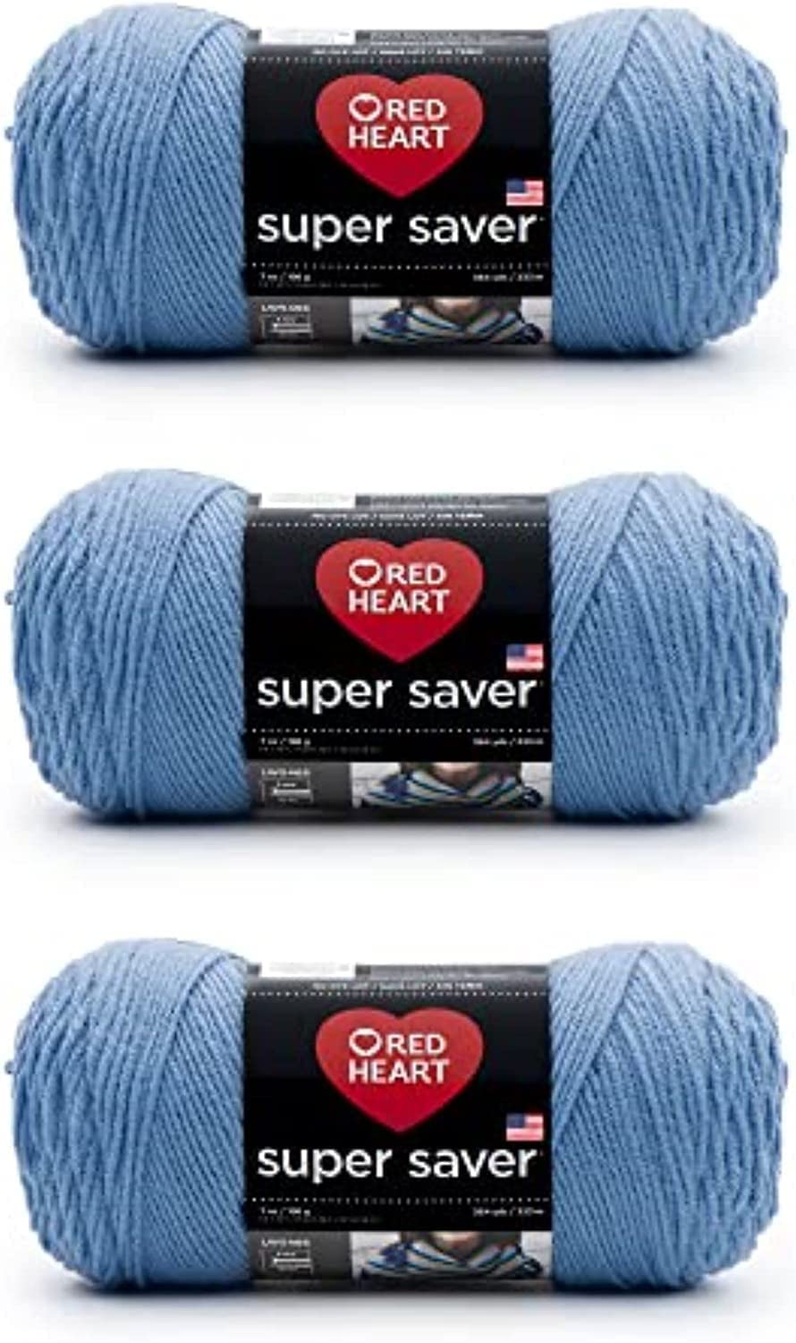 Photo 1 of ***1 PACK***Red Heart Super Saver Light Periwinkle Yarn - 3 Pack of 198g/7oz - Acrylic - 4 Medium (Worsted) - 364 Yards - Knitting/Crochet