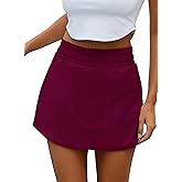 Aleumdr Women's Swim Skirt High Waisted Tummy Control Swimsuit Bottom Skorts Skirts Bikini Bottom with Pockets