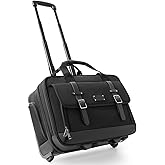 Rolling Laptop Bag, Briefcase for Men and Women, 16 Inch Computer Bag with Wheels Underseat Carry on Luggage, Laptop Briefcase Case for Work, Travel, College Teacher, Mobile Office Bag, Black