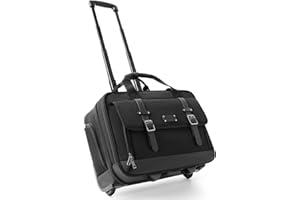 AUROTIER Rolling Laptop Bag, Briefcase for Men and Women, 17 Inch Computer Bag with Wheels Underseat Carry on Luggage, Laptop Briefcase Case for Work, Travel, College Teacher, Mobile Office Bag, Black