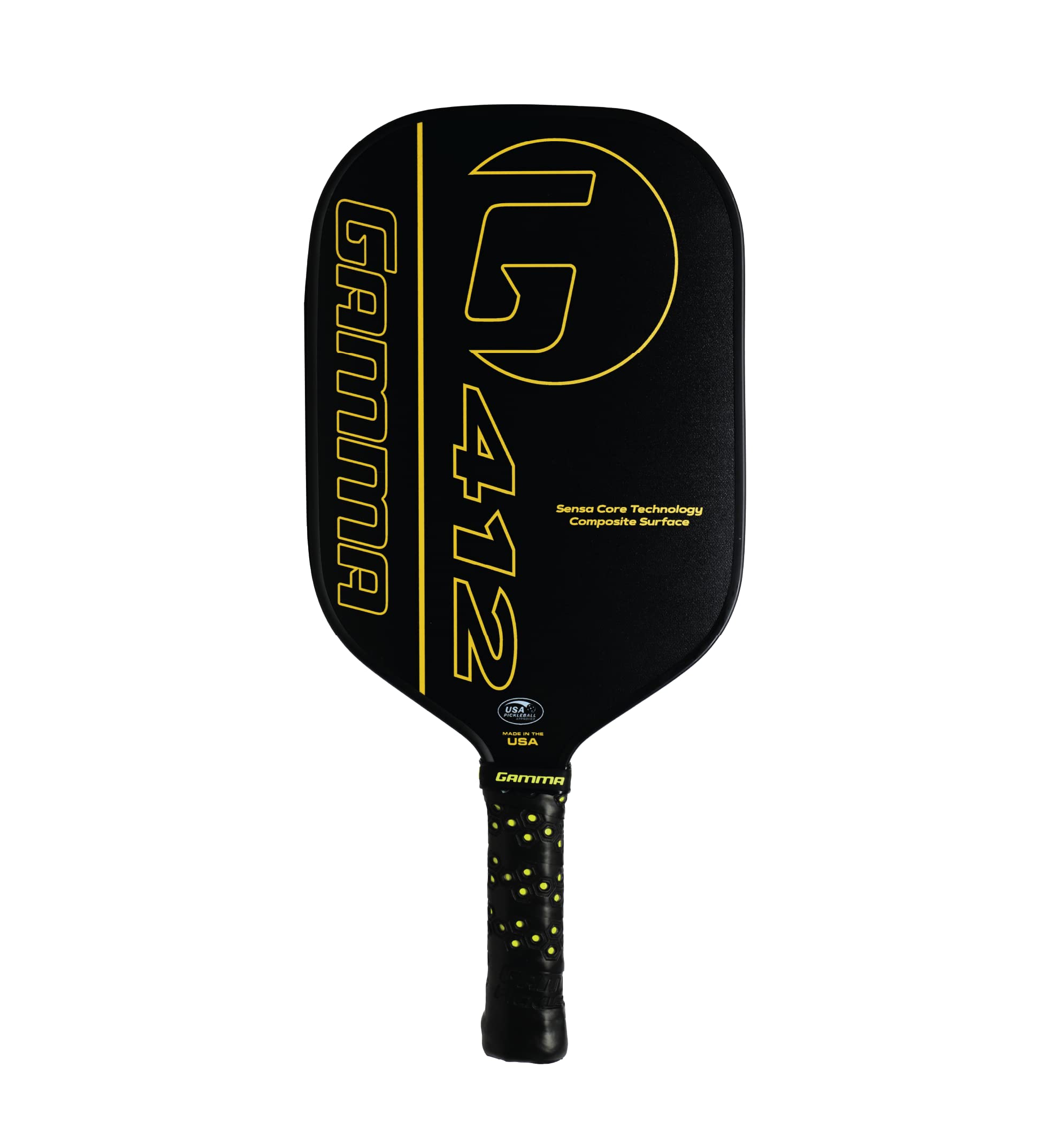 Gamma Sports Graphite-Face Adult Pickleball Paddle with Extended Honeycomb-Grip Handle, 412 Textured Image