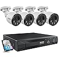 ZOSI 5MP 8CH PoE Security Camera System with Audio, 4pcs Outdoor PoE Cameras, Night Vision, Smart Human Detection, Remote Access, H.265+ 8 Channel 5MP 3K Home NVR with 1TB HDD for 24/7 Recording
