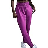 Nike Dri-FIT One Women's High-Waisted 7/8 French Terry Joggers (FB5434-518, Hot Fuchsia/Black) Size X-Large