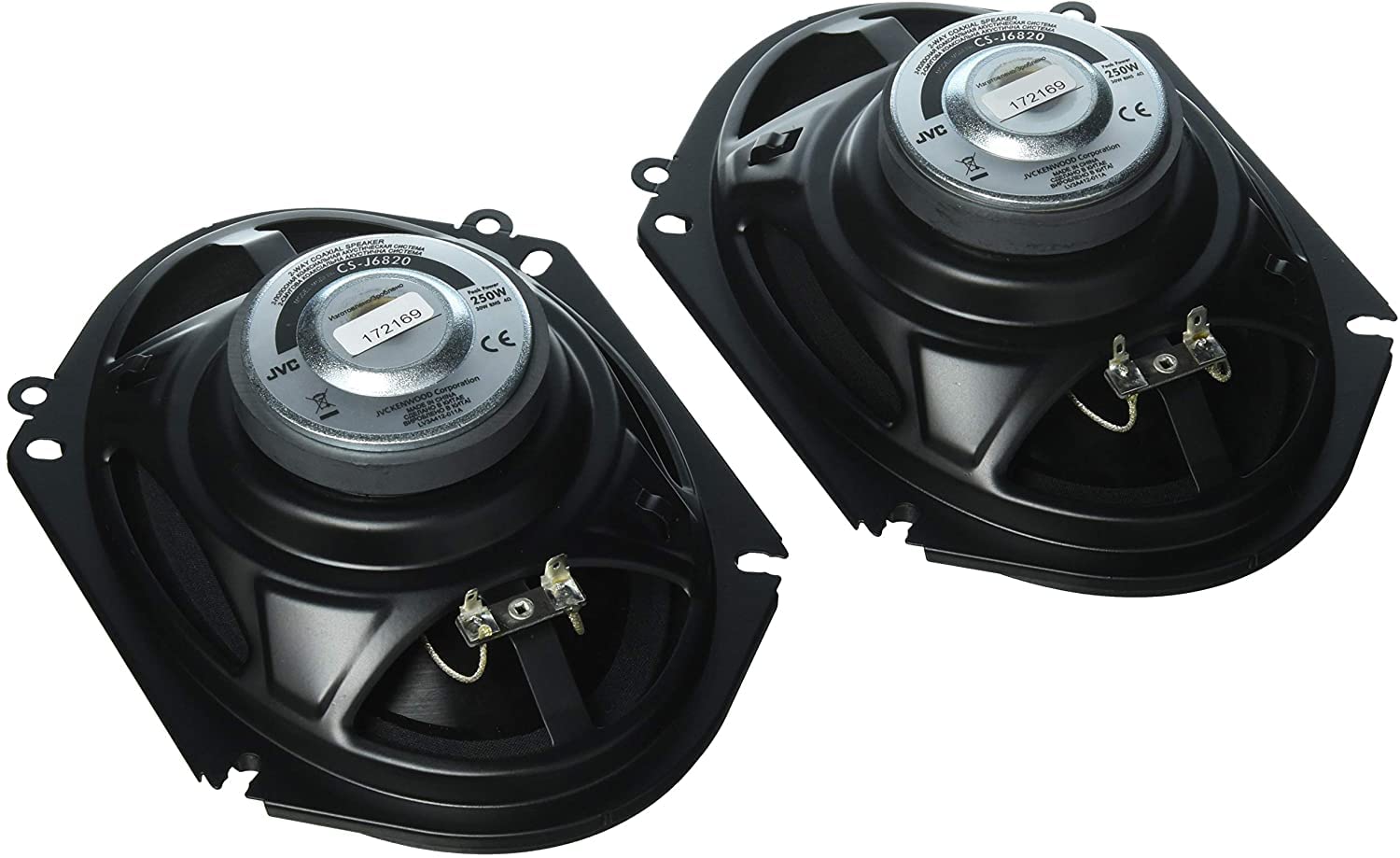 JVC CS-J6820 250W 6'' x 8" 2-Way Coaxial Speaker System, schwarz