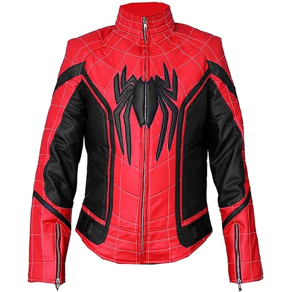 The Classo Spideey Men Maroon Faux leather Jacket Super hero Movie