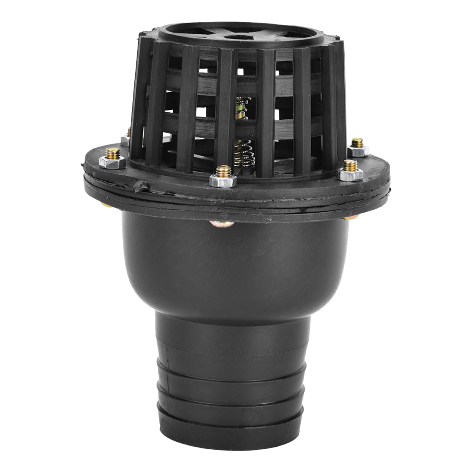 Water Pump Foot Valve Black PVC Low Pressure Flat Check Valve for Fluid Machine Shower Head (2in)