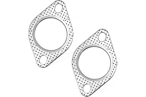 Yourkar 2 PCS Car Exhaust Gasket, 2.5 Inch 2-Bolt Exhaust Flange Gaskets Replacement, Standard Manifold Gaskets Made of High Temp Gasket Material, Universal Car Accessories