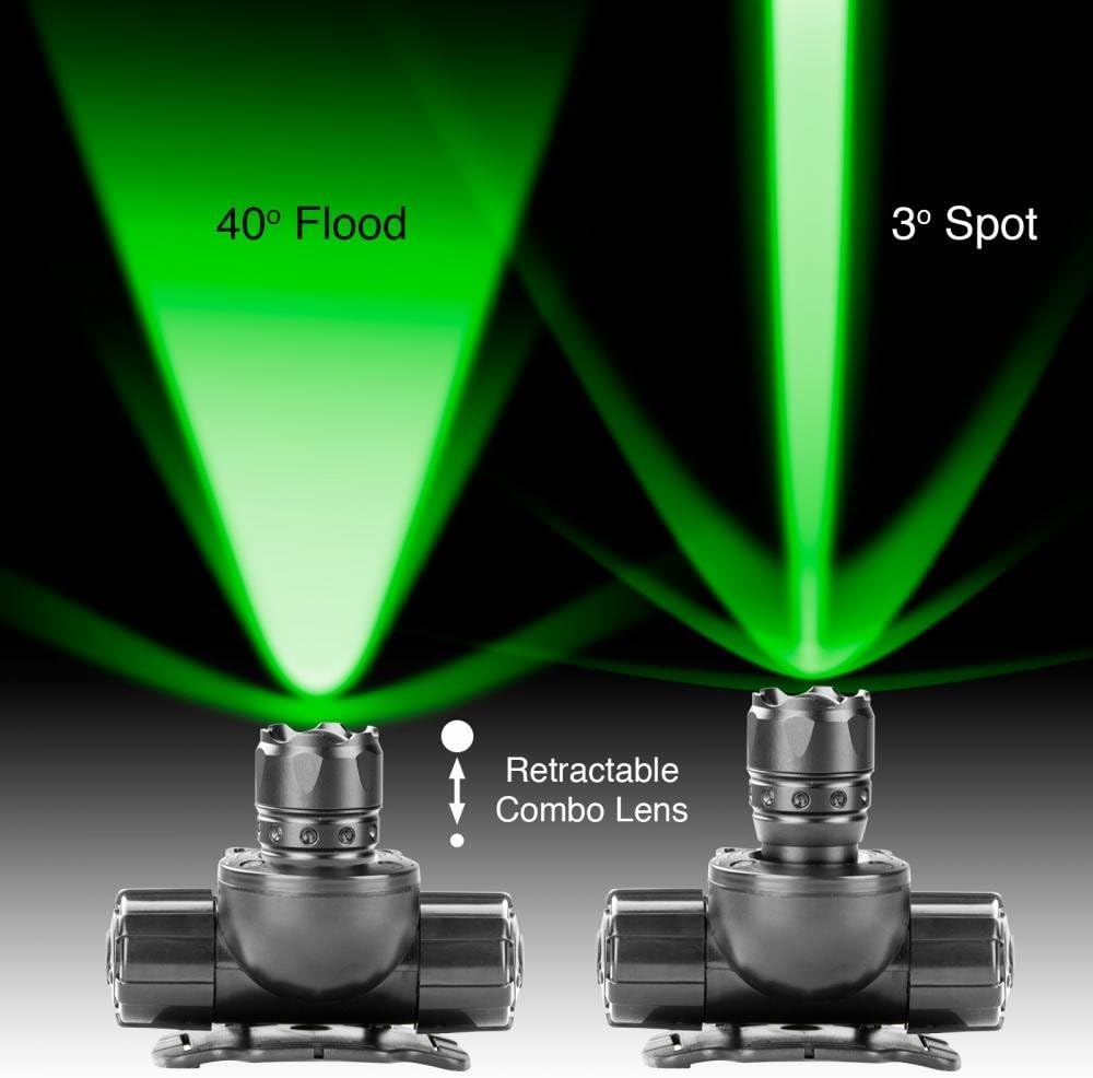 GREEN Spot and Flood Retractable Lens Heavyduty CREE LED Headlight
