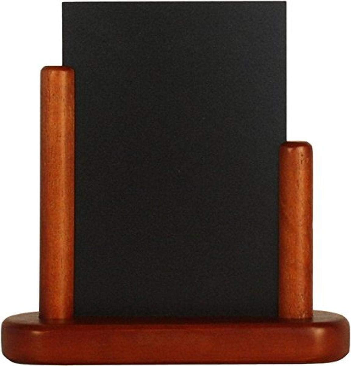Securit 10 x 15cm Lacquered Finish Elegant Small Table Top Menu Chalk Board - Mahogany