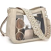 LOXOMU Clear Crossbody Bags Stadium Approved, Clear Purses with Guitar Strap Clear bag for Stadium Events, Concerts