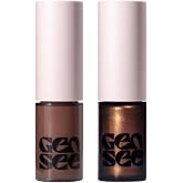 Gen See Chocolate Shimmer Liquid Eyeshadow Duo, Matte &amp; Metallic Set of 2 | Plush &amp; Moneypenny, Bronze Brown Shimmer, One Swipe Coverage, Long Lasting, Crease Proof, Cruelty Free, Vegan, Made in Italy