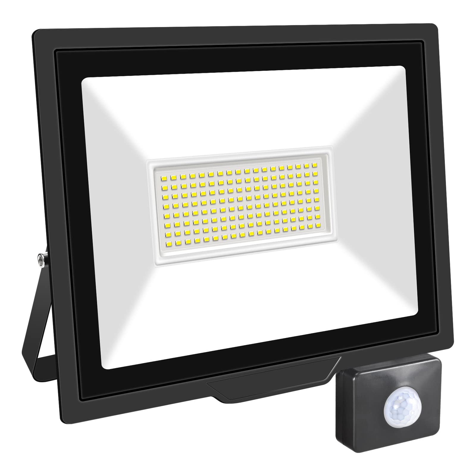 RIGIDON 100W Motion Sensor Light Outdoor 10000LM Super Bright LED Flood Outdoor Lights 6000K Daylight White IP66 Waterproof Security Lights for Garden, Garage, Yard, Sports Ground, Patio