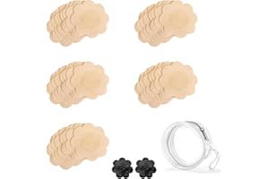 100 Pieces (50 Pairs) of Nipple Covers Breast Pasties Comfortable Adhesive Bra Disposable Satin Petals Pasties for Women- Bei