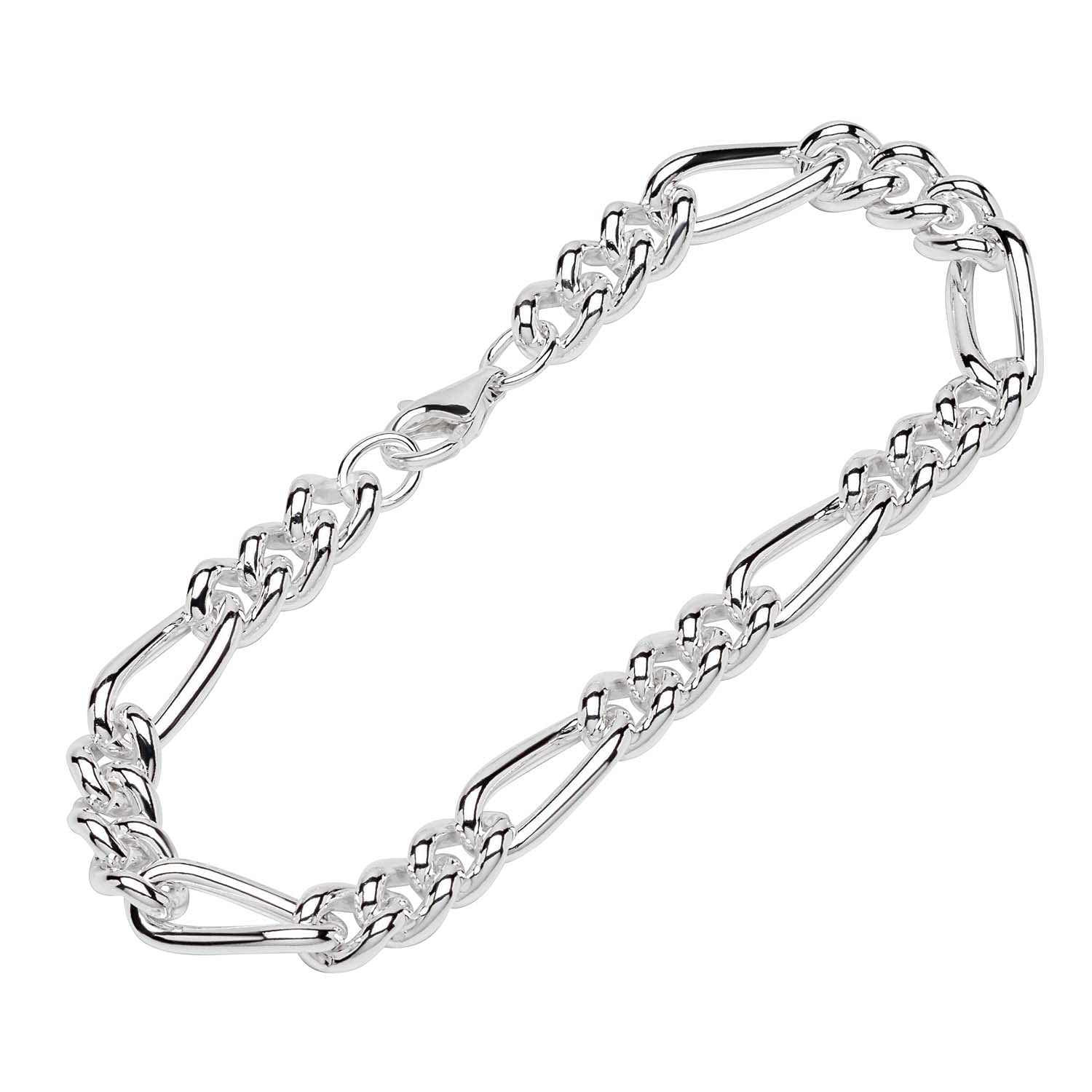 NKlaus bracelet 925 sterling silver 21cm Figaro curb chain round men bracelet exquisite 12296