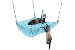 2 Brothers Wholesale Ferret Hammock for Cage - Plush Double Bunk Bed Hanging Clips - Perfect for 2 or More Small Pets! (Rats, Ferrets, Hamsters, Guinea Pigs, Chinchillas & Squirrels) - Blue