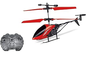 Skidz RC Helicopter for Kids, Remote Control Helicopter; with Gyro Stabilizer, Lights 2 Channel Aircraft 3D Flight, Boys Ages 8-14 Years Girls 9-16, Indoor and Outdoor for Plane Fans Adults (Red)