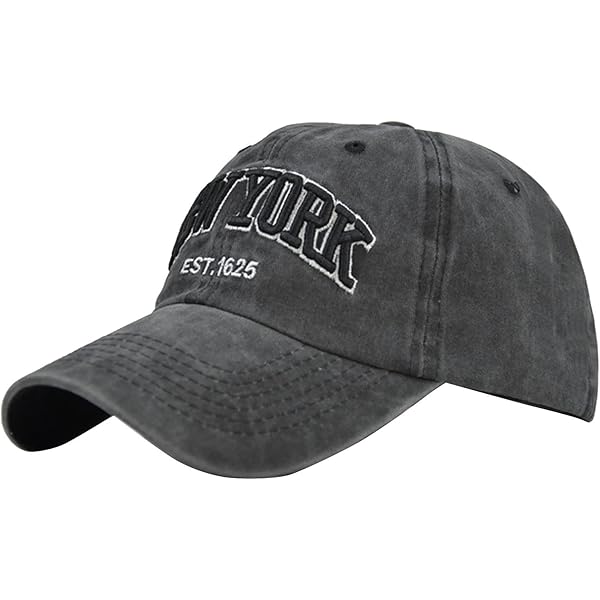 Baseball Hat New-York Distressed-Adjustable-Strapback - Washed
