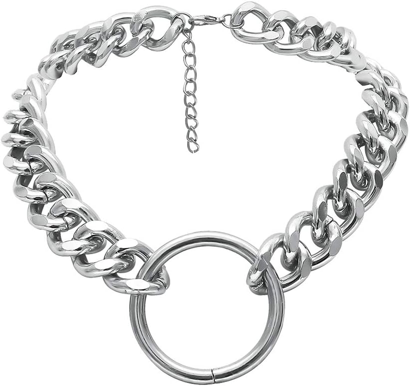 Thick Chain Women's Necklace Fashion Hip Hop Circle Pendant Choker Jewelry Gift