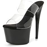 WUXIN H&P Women's 7 in Platform Sandal Heels,Sexy Stiletto Pole Dance Exotic Shoes 17 cm