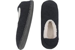 ARUINAER Mens Slipper Socks,Fuzzy Sherpa Lined House Slippers with Thick Soft Soles,Cozy Warm Indoor Knit Gripper Sock Set Non Slip Bottoms, Men's Winter Christmas Gifts