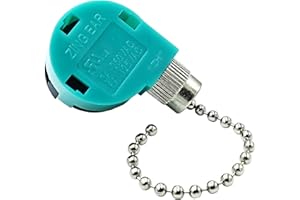 PAEORRORL Ceiling Fan Switch 3 Speed 4 Wire Zing Ear ZE 268S6 Pull Chain Switch Control Replacement for Ceiling Fans,Wall Lamps,Cabinet Light (Nickel Pull Chain)