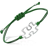 PATIKIL Puzzle String Bracelet, Adjustable Handmade Braided Cords Rope Bracelet with Pendant for Friendship DIY Craft Jewelry
