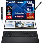 ASUS Zenbook Duo 2-in-1 AI Laptop 14" 3K Touch OLED, Ultra 9-285H, 32GB/2TB | Premium Business AI PC, Intel 16-Core Ultra 9-285H CPU, 99 TOPS, 3K 120Hz Display, Active Pen, Backlit KB, W11P w/DKZ USB Hub