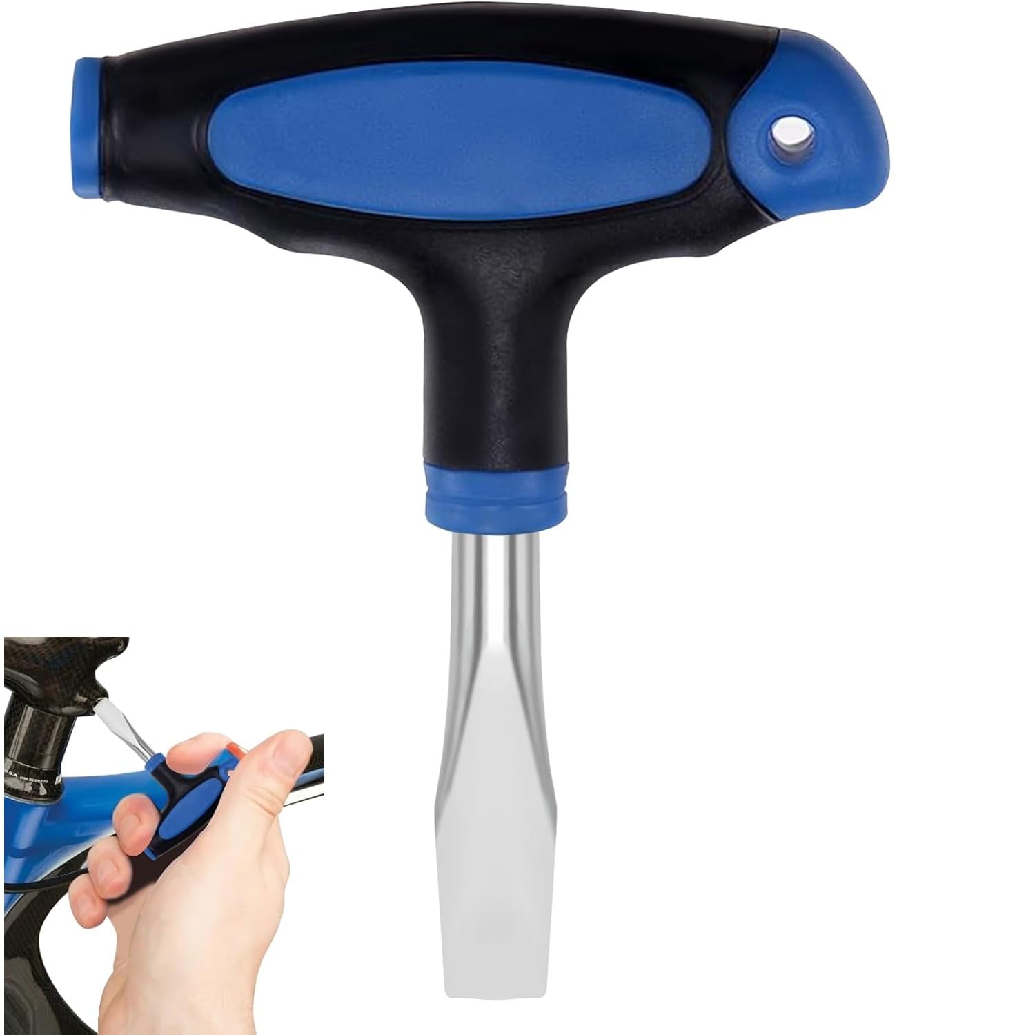 Yuiturt T-Handle 10mm Large Flat Head Screwdriver,Ergonomic Handle Flathead Screwdriver, Carbon Steel Blade, ABS Plastic T-Bar for Film Sets Camera Tripods Monopods&Slotted Screw Quick Release