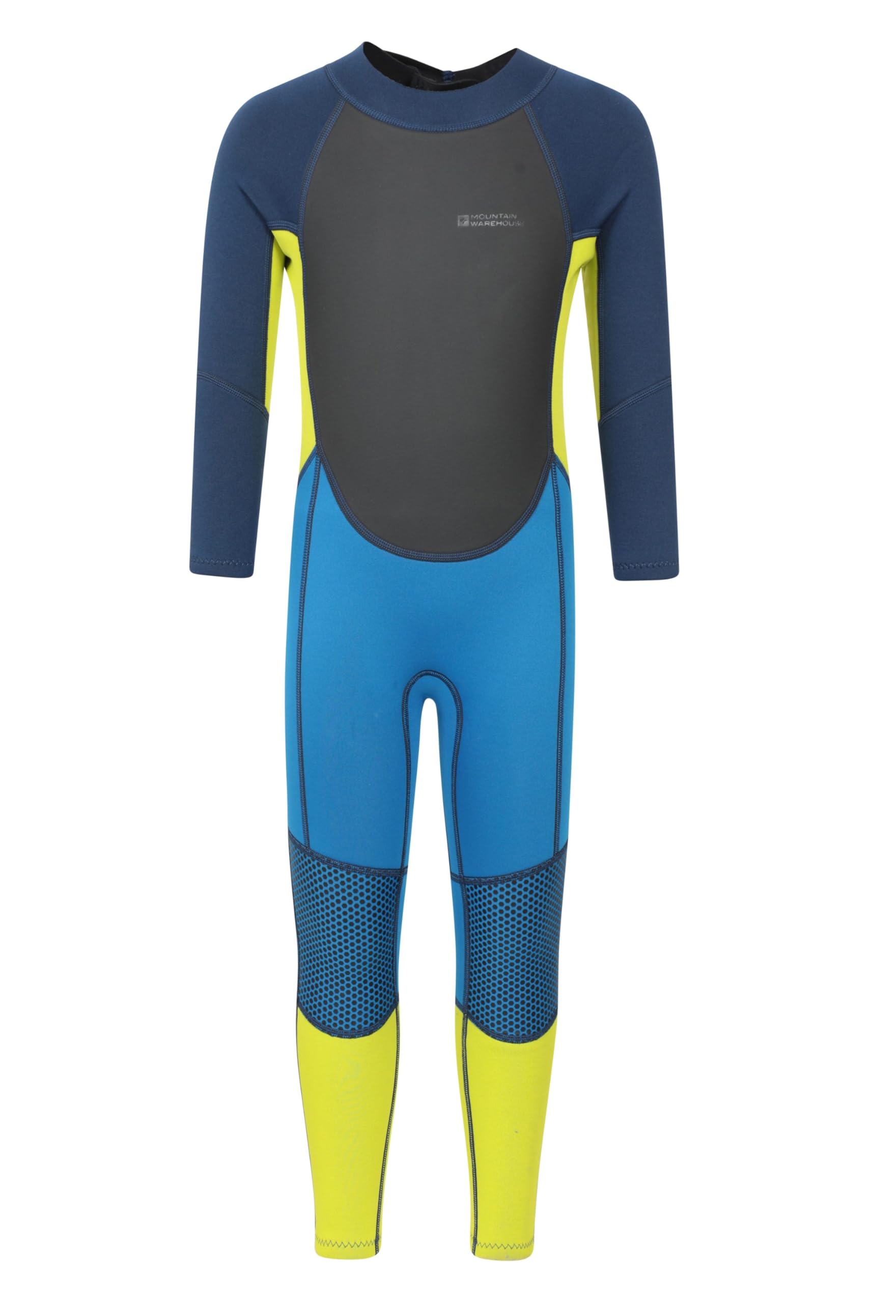 Mountain Warehouse Kids Full Wetsuit - 2mm Thickness, UPF50+, Neoprene Children's Wetsuit, Flat Seams, Easy Glide Zip Swimming Wetsuit - Spring Summer Bright Blue Kids Size 11-12 Years