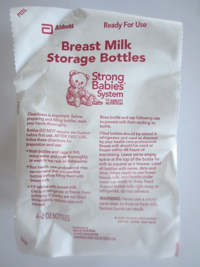 abbott breast milk storage bottles
