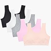 Nearpo Training Bras for Girls 10-12 12-14 14-16 Starter Sports Bras with Lightly Padding 5 Pack