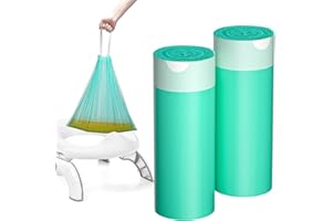 Compostable Travel Potty Bags for Portable Toilet, AYOTEE Drawstring Travel Potty Liners for Portable Potty,Potty Chair Liners Disposable for Toddlers, Pet and Outdoors (50PCs)