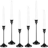 NCFJRS Candlestick Holders Candle Holder Candle Sticks Holder Holder Gothic Taper Candle Holders for Halloween Christmas Party Mantel Dinner Home Decoration (6, Black)