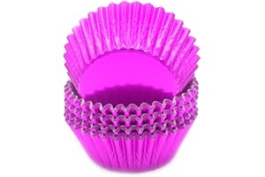 Mombake Standard Hot Pink Foil Cupcake Liners Muffin Baking Cups for Party and More, 100-Count