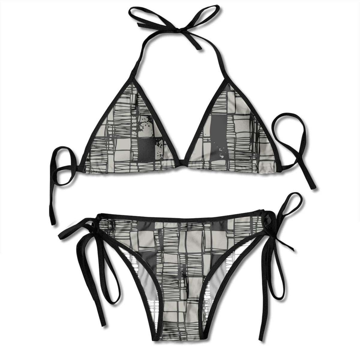 black and white two piece swimsuit