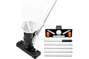 SPINLALA [2024 Upgraded] Pool Vacuum for Above Ground Pool - Handheld Swimming Pool Jet Cleaner, Leaf Vacuum Cleaning Kit W/Brush with 5 Section Poles of 70", Small Vac Vacuum for Underwater, Spas, Ponds