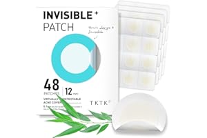 TKTK Pimple Patches, 12 mm Invisible Acne Patches for Face with Salicylic Acid, 0.01cm Extra Thin Outer Edge, Hydrocolloid Zit Patch for Pustule, Whitehead, Cystic Acne Spot, 48 Count