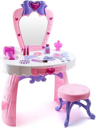 Amazon ドレッサー おもちゃ 女の子 ごっこ遊び ままごと 姫系 音楽 子供 女の子 アクセサリー キッズコスメ お誕生日プレゼント クリスマスプレゼント 新年プレゼント 知育玩具 No 7009 2 ままごと ごっこ遊び おもちゃ