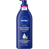 NIVEA Essentially Enriched Body Lotion, Very Dry Skin, Almond Oil, 16.9 Oz | Non-Greasy, Quick-Absorbing 72-Hour Moisture Cream for Dry Skin with Hyaluronic Acid, Dermatologically Tested