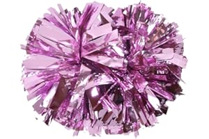 Hooshing 2PCS Pom Poms Cheerleading Professional Cheer Pom Poms with Baton Handle (No Zip Tie) for Cheer Squad Team Sports Spirited Party Dance Training