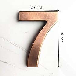 HopeWan 4 in Mailbix Numbers #7, Self Adhesive Door