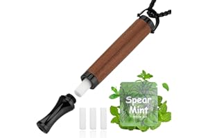 LAMKHOO Breathing Necklace to Quit Smoking and Vaping with Refillable Mint Pods Stop Smoking Aids Fidget Necklace for Anxiety Relief Smokeless Inhaler for Adults (Rosewood)