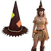 EVKILKJS Halloween Scarecrow Hat Felt Serrated Hat Costume Accessory for Halloween Costume Party Cosplay Masquerade Festival Party, Brown