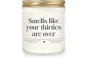 Niyewsor 40th Birthday Gifts Women Men, Forty Birthday Candle, 1985 40th Birthday Decorations for Women Men, 40 Year Old Bday Gifts for Friend, Sister, Wife, Husband, Handmade, 7oz