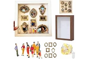 DIY Mini Museum Silhouette Box - Shadow Box Display Case,Family Memory Photo Display Case Frame Silhouette Box,Personalized P