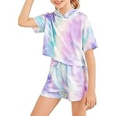 Girls Tie Dye Clothes Outfits Set Jogger Suits Sweatsuits Tracksuits Sweatshirts Hoodies Shorts Sets