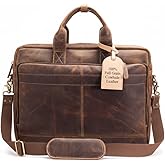Leather Messenger Bag for Men - Laptop Case, Office Briefcase, Computer Satchel for Laptops