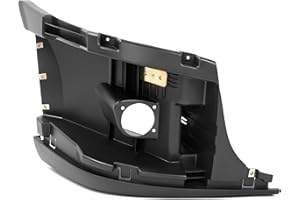 HECASA Front Bumper Reinforcement Compatible with 2008-2017 Freightliner Cascadia Bumper Cover End Corner Extension Inner Mount Support W/Fog Light Holes Black - Passenger Side